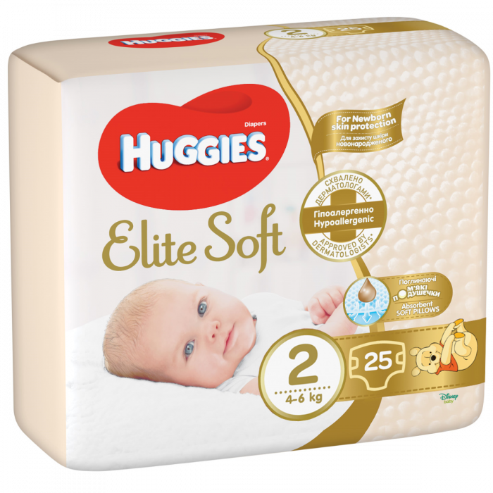 Подгузники Huggies Elite Soft Newborn 2 (4-6 кг) 25 шт купить