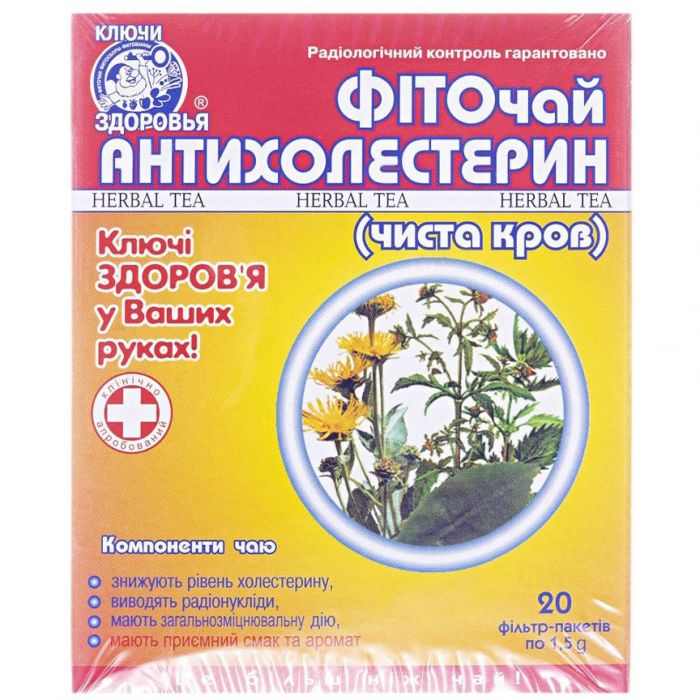 Фіточай Антихолестерин (чиста кров) по 1.5 г фільтр-пакет №20 купити