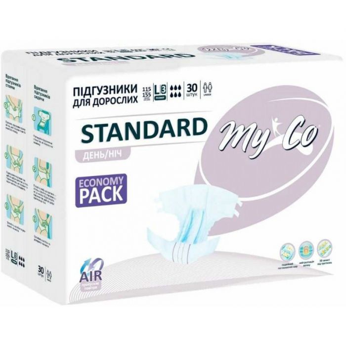 Підгузки для дорослих MyCo Standard р.L/3 30 шт. в Україні