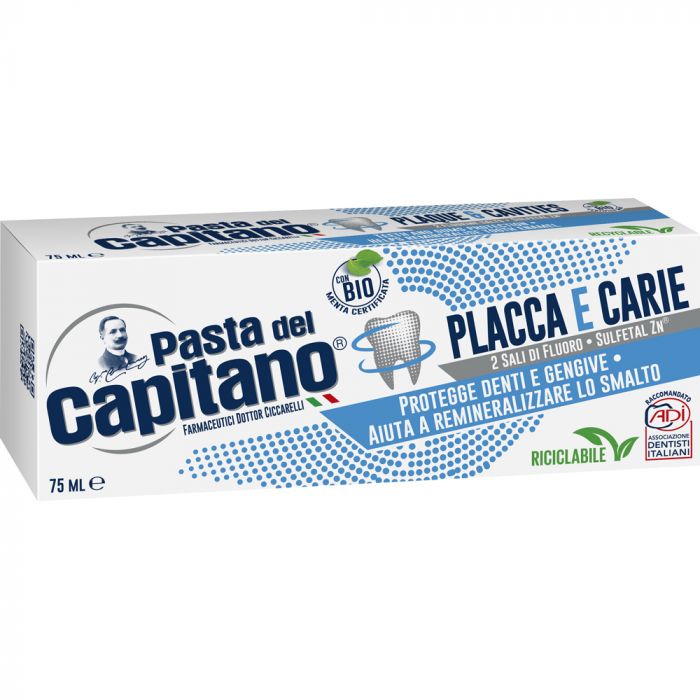 Зубна паста Pasta del Capitano Plaque&Cavities Проти карієсу та зубного нальоту 75 мл купити