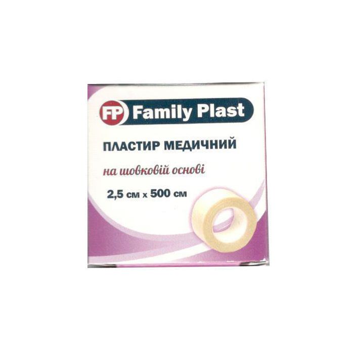 Пластырь Family Plast медицинский на шелковой основе 2,5 см х 500 см купить