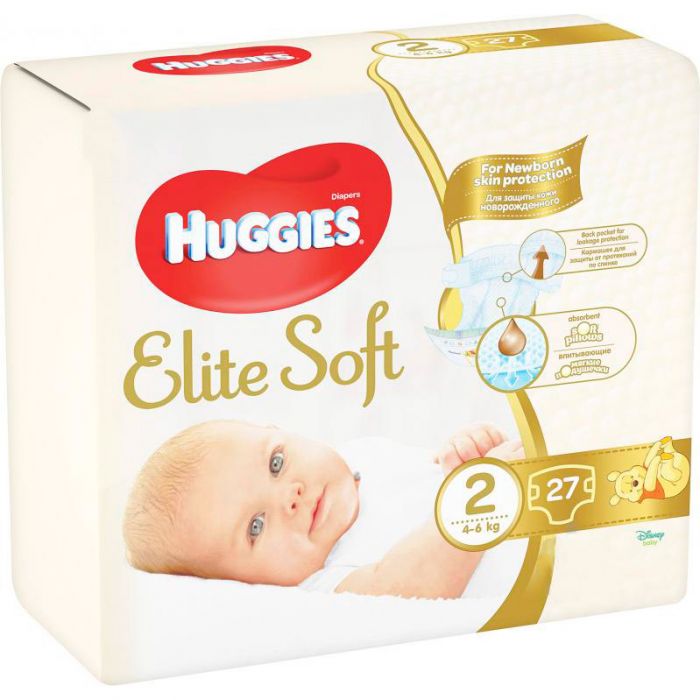 Подгузники Huggies Elite Soft Newborn 2 (4-7 кг) 27 шт. купить