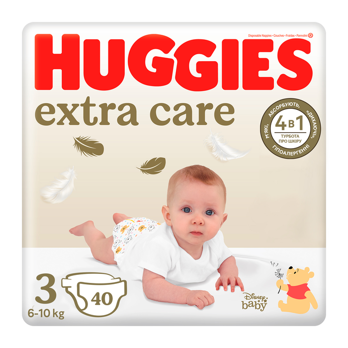 Подгузники Huggies (Хаггис) Extra Care размер 3 (6-10 кг) №40 в Украине