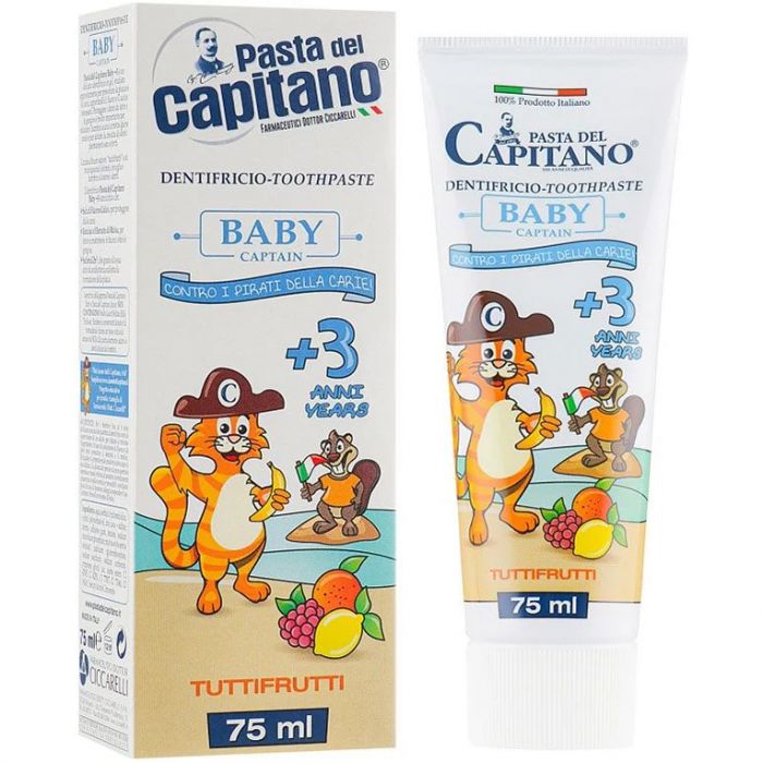 Дитяча зубна паста Pasta del Capitano зі смаком фруктів, 3+ років, 75 мл фото