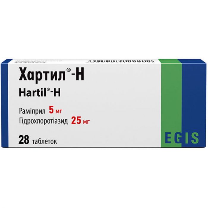Хартил-Н 5 мг/25 мг таблетки №28  в Украине