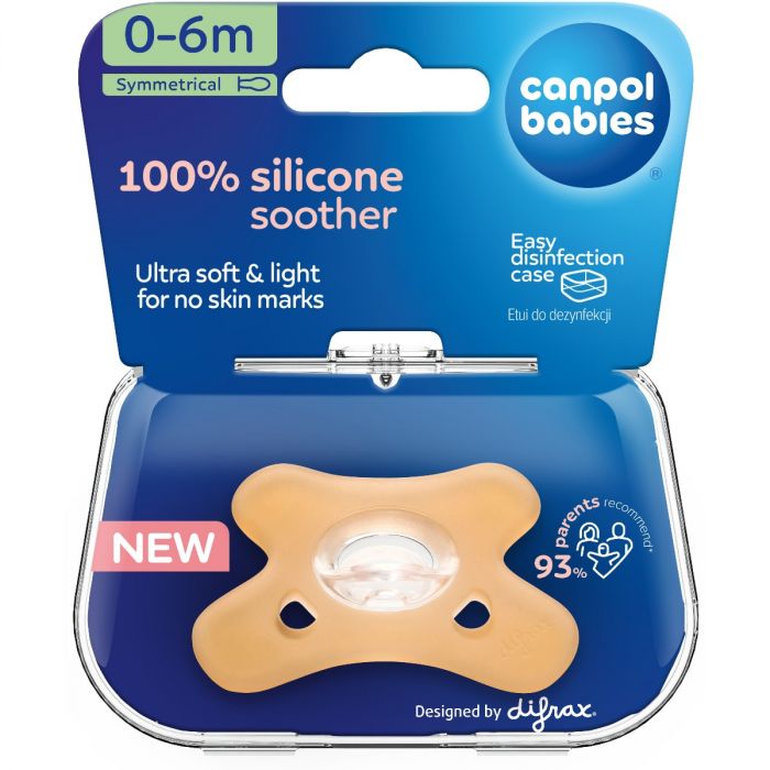 Пустушка Canpol Babies силіконова симетрична, 0-6 місяців, помаранчева (24/001_ora) в інтернет-аптеці