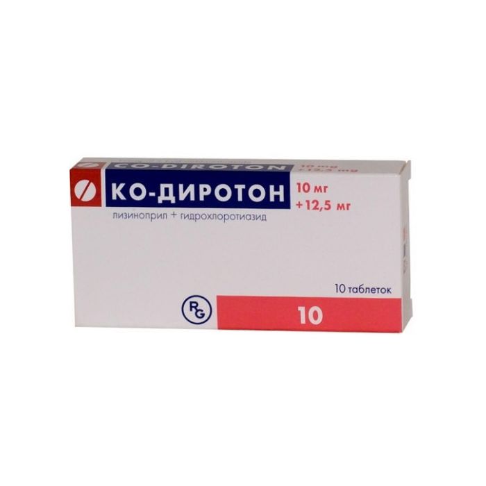 Ко-диротон 10 мг/12,5 мг таблетки №10  купить
