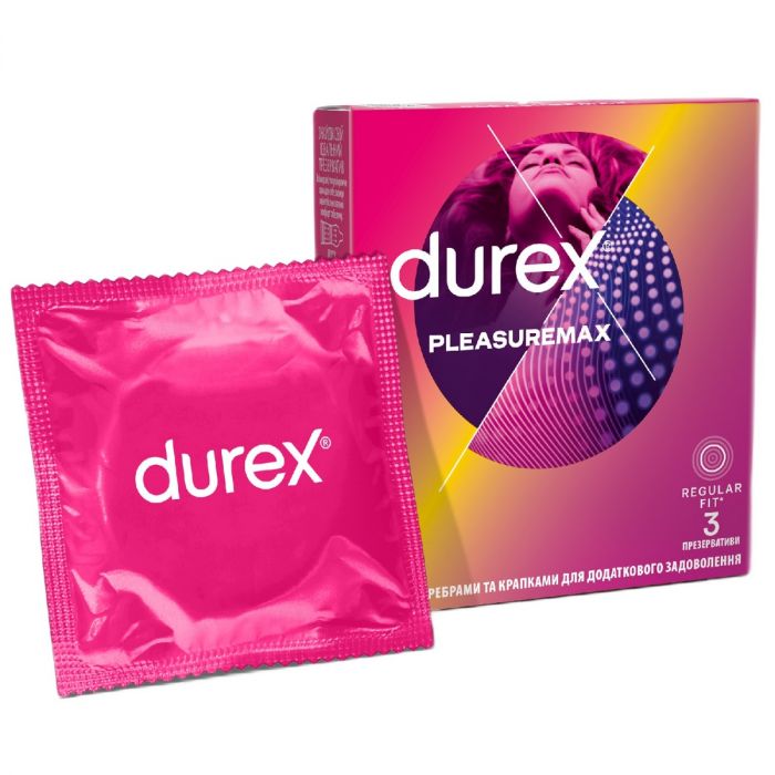Презервативы Durex Pleasuremax с ребрами и точками №3 в аптеке
