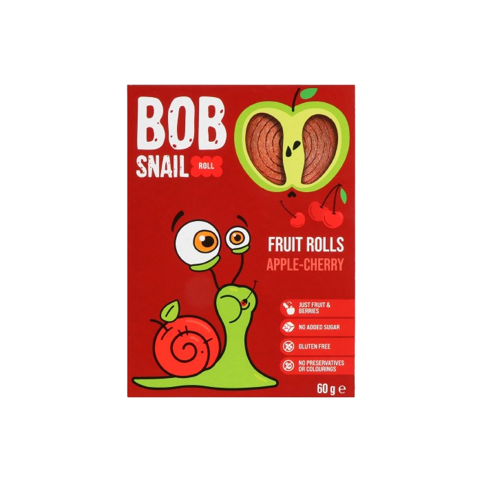 Цукерки Bob Snail Roll натуральні яблучно-вишневі 60 г в аптеці