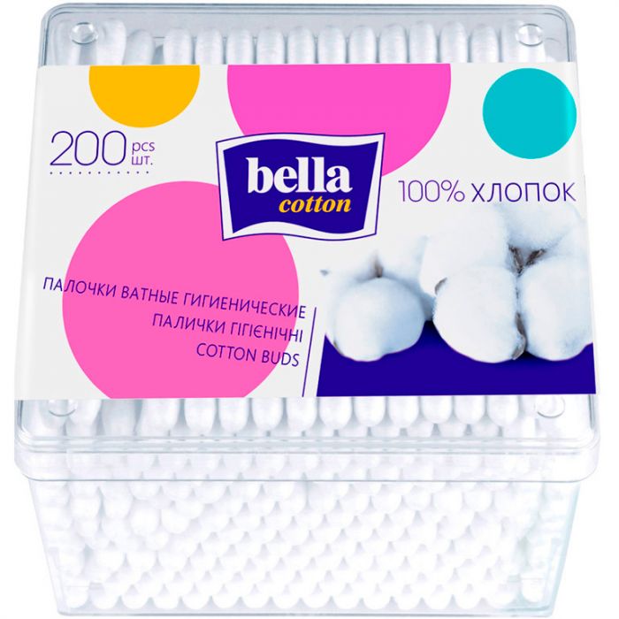 Палочки ватные Bella Cotton прямоугольная упаковка №200 ADD
