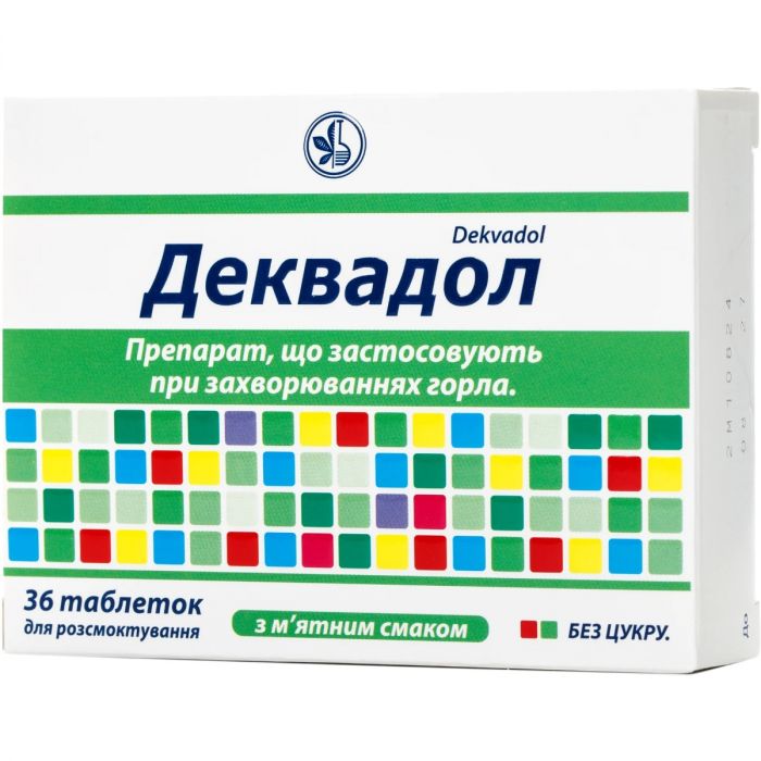 Деквадол зі смаком м'яти таблетки №36 замовити