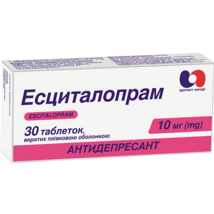 Есциталопрам 10 мг таблетки №30 недорого