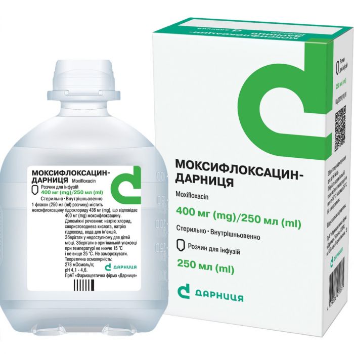Моксифлоксацин-Дарниця розчин для інфузій по 400 мг/250 мл флакон 250 мл недорого