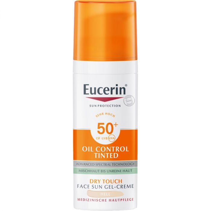 Гель-крем Eucerin (Юцерін) Oil Control Сонцезахисний тонуючий світлий для комбінованої і нормальної шкіри SPF50+, 50 мл в Україні