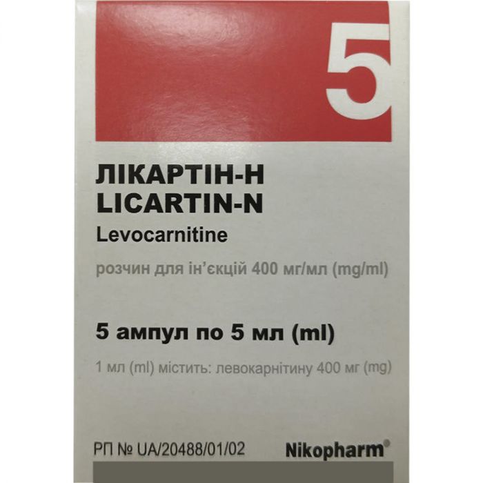 Лікартін-Н розчин для ін'єкцій по 400 мг/мл по 5 мл ампули №5 замовити