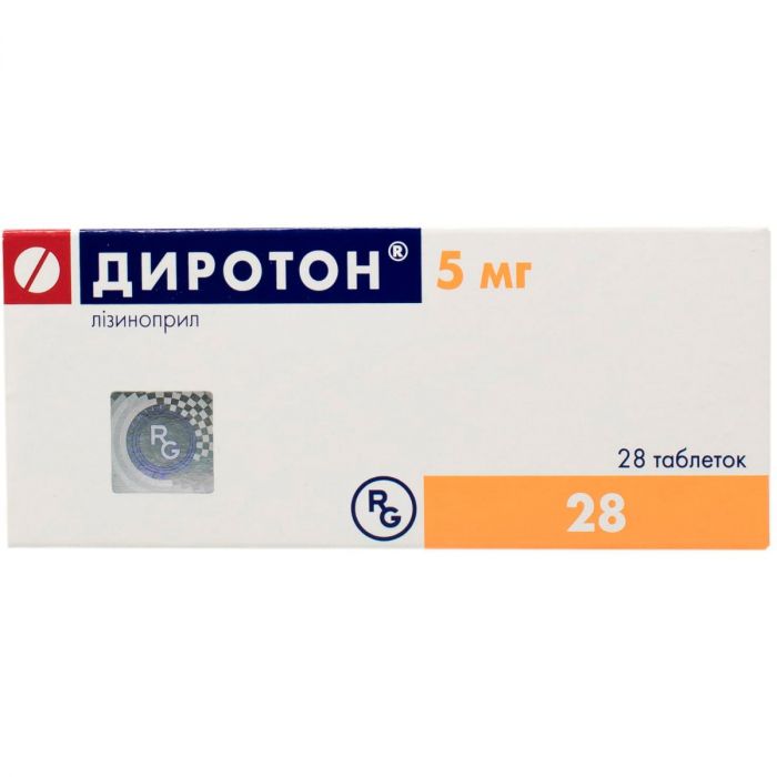 Диротон 5 мг таблетки №28 в Украине