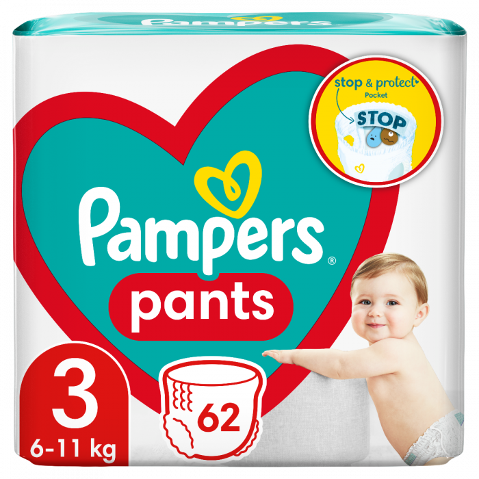 Подгузники-трусики Pampers Pants Размер 3 (6-11 кг) 62 шт ADD