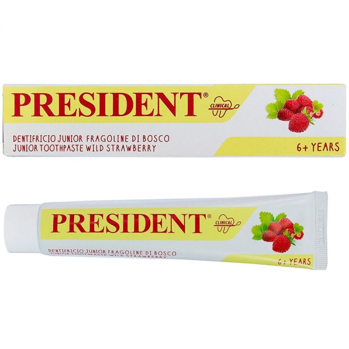 Дитяча зубна паста President Junior Strawberry з ксилітом та фтором (6+ років) полуниця 50 мл фото