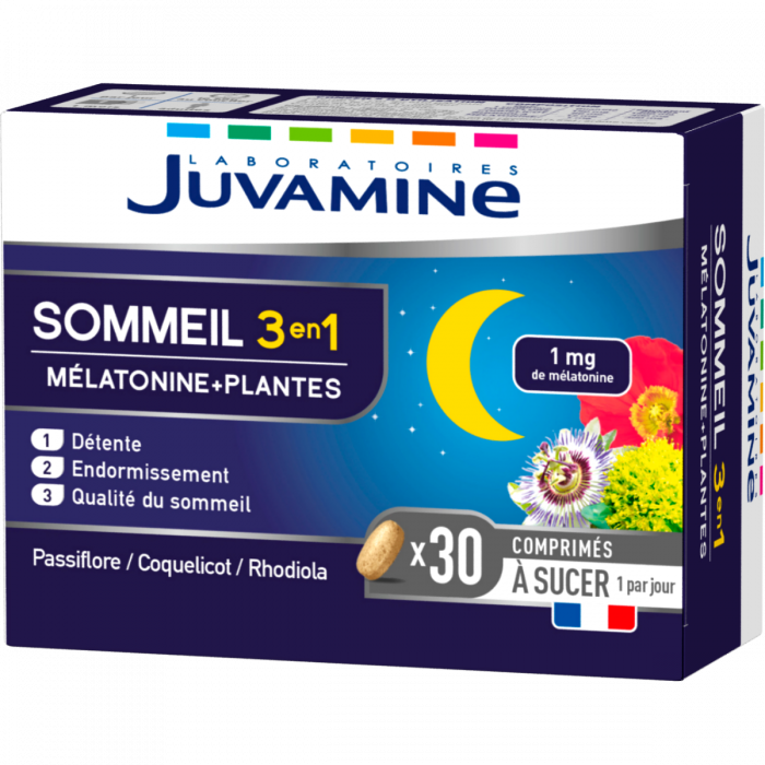 Juvamine (Жувамін) Сон 3в1. Мелатонін + рослини таблетки для розсмоктування №30 ціна