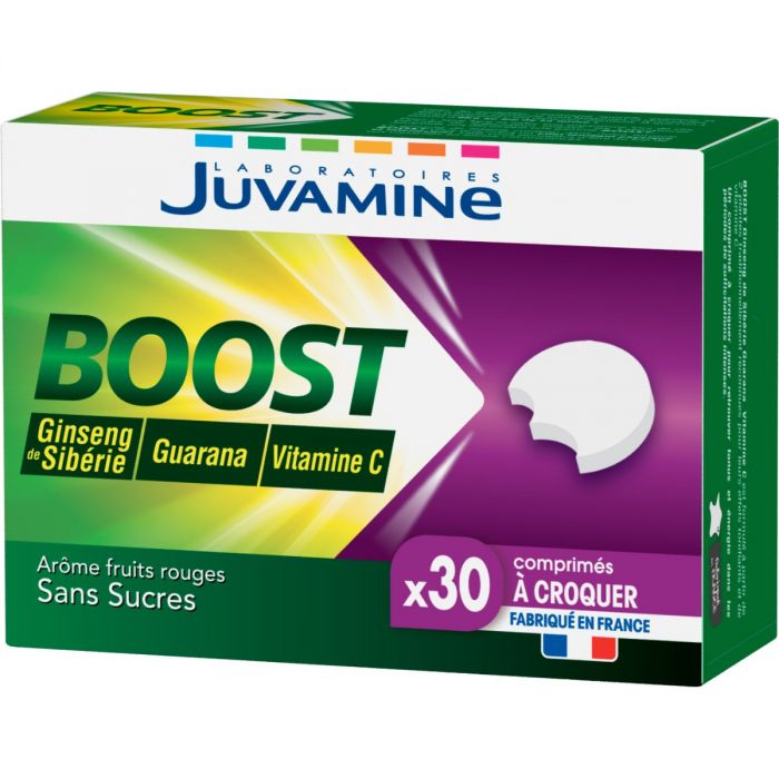 Juvamine (Жувамін) Boost Вітамін C+ женьшень+гуарана жувальні таблетки №30 в аптеці