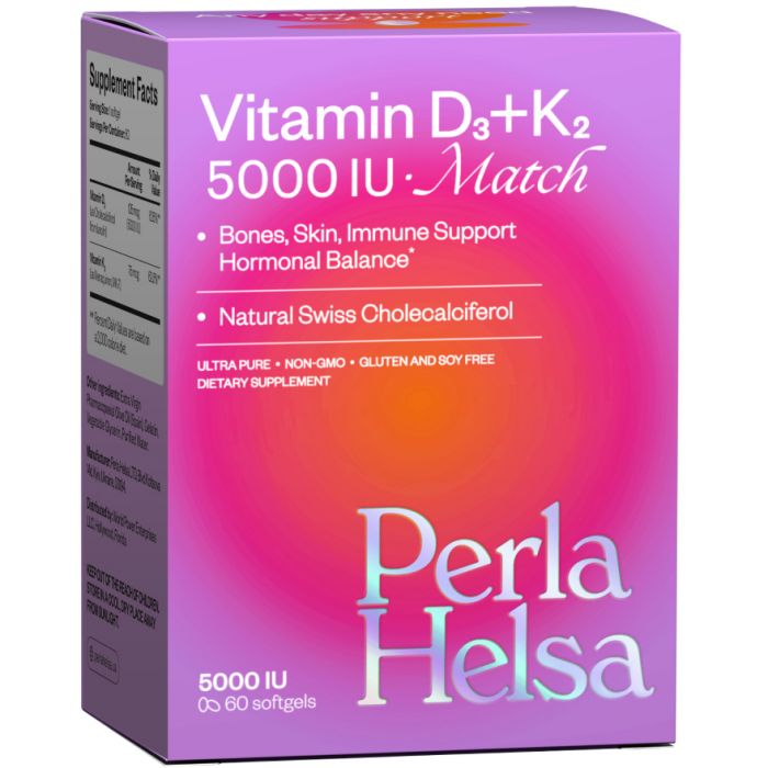 Perla Helsa Вітамін Д3 + K2 Match 5000 IU + 75 mcg капсули №60 ціна