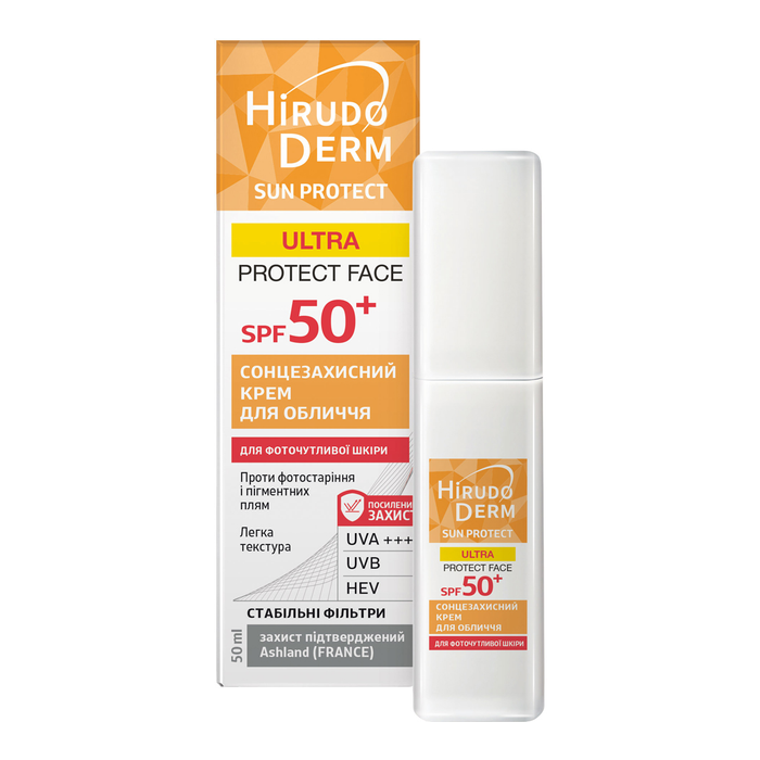 Крем Hirudo Derm (Гирудо Дерм) Sun Protect Ultra Protect Face солнцезащитный для лица SPF50+, 50 мл купить