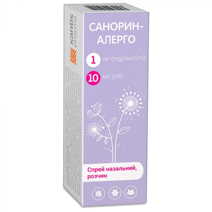 Санорин-Алерго 1 мг/мл спрей назальний 10 мл замовити