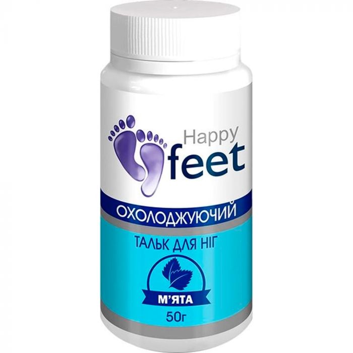 Тальк Happy Feet (Хеппі Фіт) для ніг охолоджуючий з м'ятою 50 г ціна