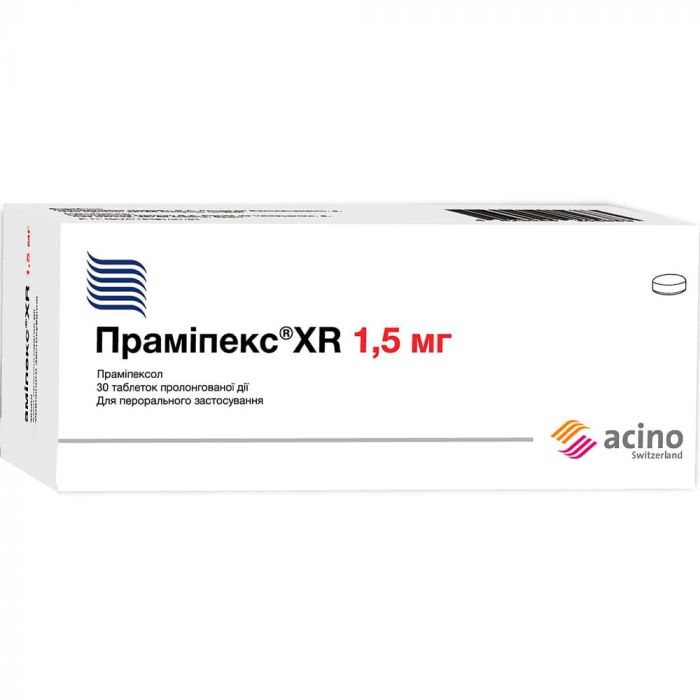 Праміпекс XR 1,5 мг таблетки пролонгованої дії №30 в аптеці