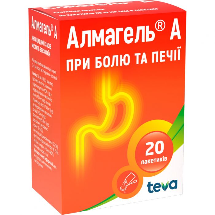 Алмагель А суспензия 10 мл пакетик №20 в интернет-аптеке
