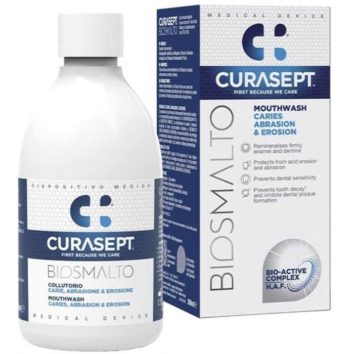 Ополіскувач Curasept Biosmalto Caries, Abrasion And Erosion, проти карієсу, стирання та ерозії, 300 мл