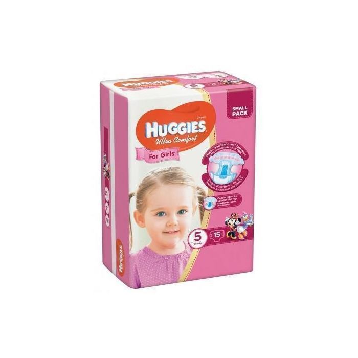 Підгузки Huggies Ultra Comfort р.5 (12-22 кг) для дівчаток 15 шт фото