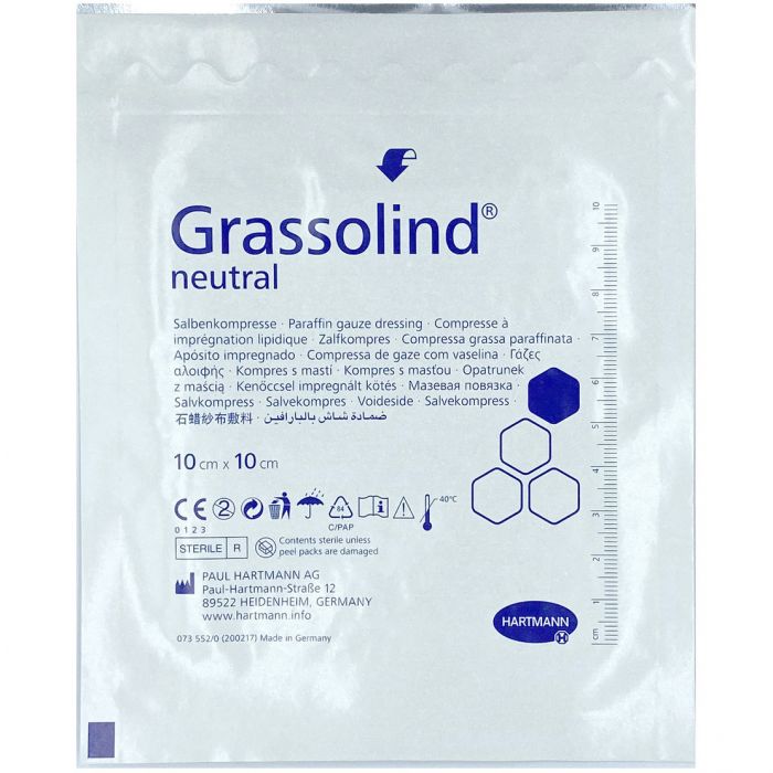 Пов'язка мазева Grassolind neutral для ран на вазеліновій основі 10х10 см стерильна, 1 шт. замовити