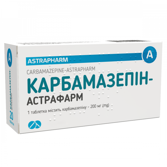 Карбамазепін-Астрафарм 200 мг таблетки №50 ADD