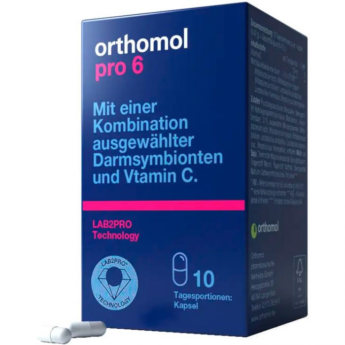 Orthomol (Ортомол) Pro 6 поддержка кишечного тракта и здоровой кишечной флоры 10 дней капсулы №10 в интернет-аптеке