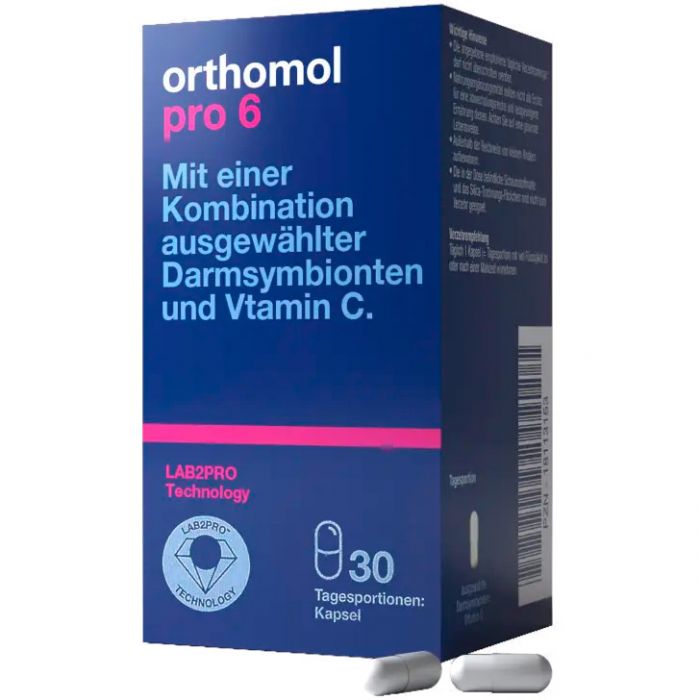 Orthomol (Ортомол) Pro 6 підтримка кишечника та здорової кишкової флори 30 днів капсули №30 ціна