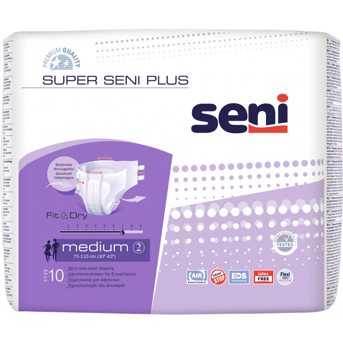 Подгузники для взрослых Super Seni Plus medium/средние air 10 шт в Украине