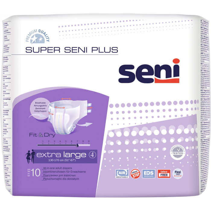 Подгузники для взрослых Super Seni Plus Extra large air 10 шт цена