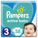 Подгузники Pampers Active Baby-Dry Midi р.3 (6-10 кг) 58 шт в аптеке foto 1
